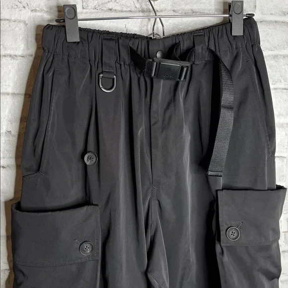 Y-3 black twill cargo pants